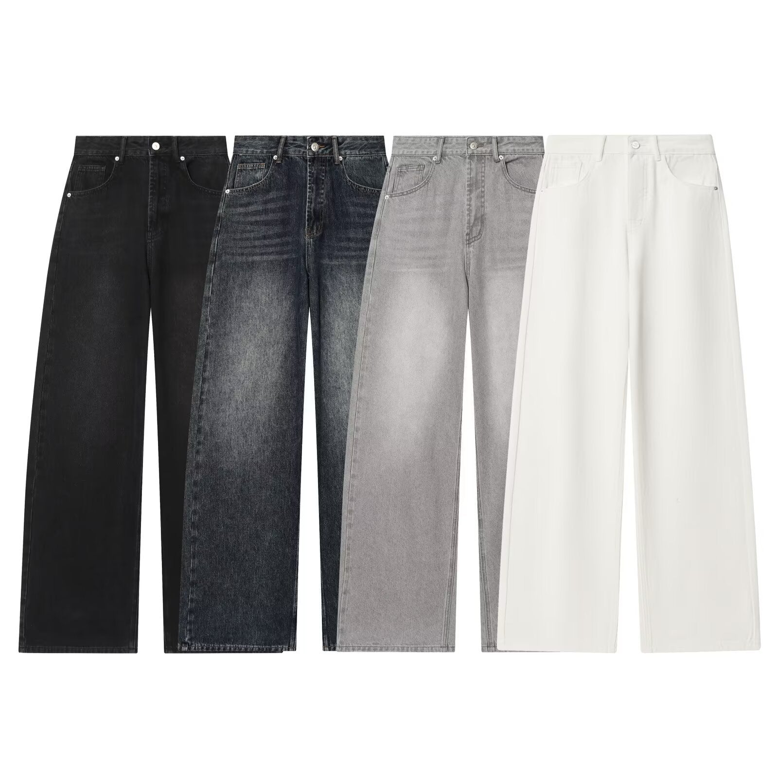 Women's High-Waisted Jeans with Wide Leg and Straight Cut Chichicherry