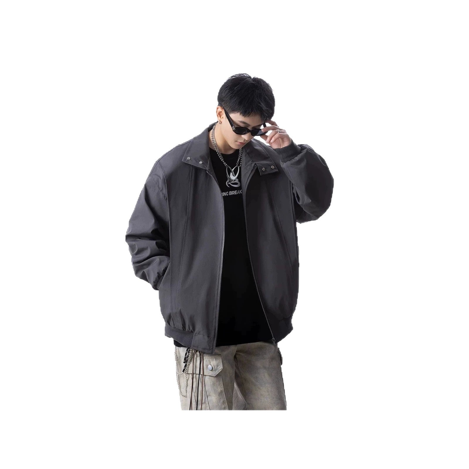 Men's Urban Utility Jacket with High Collar Chichicherry