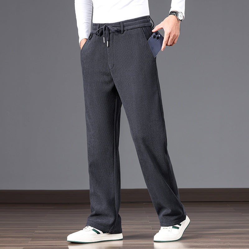 Men's Casual Relaxed-Fit Cotton Blend Sweatpants with Drawstring and Straight Leg Chichicherry