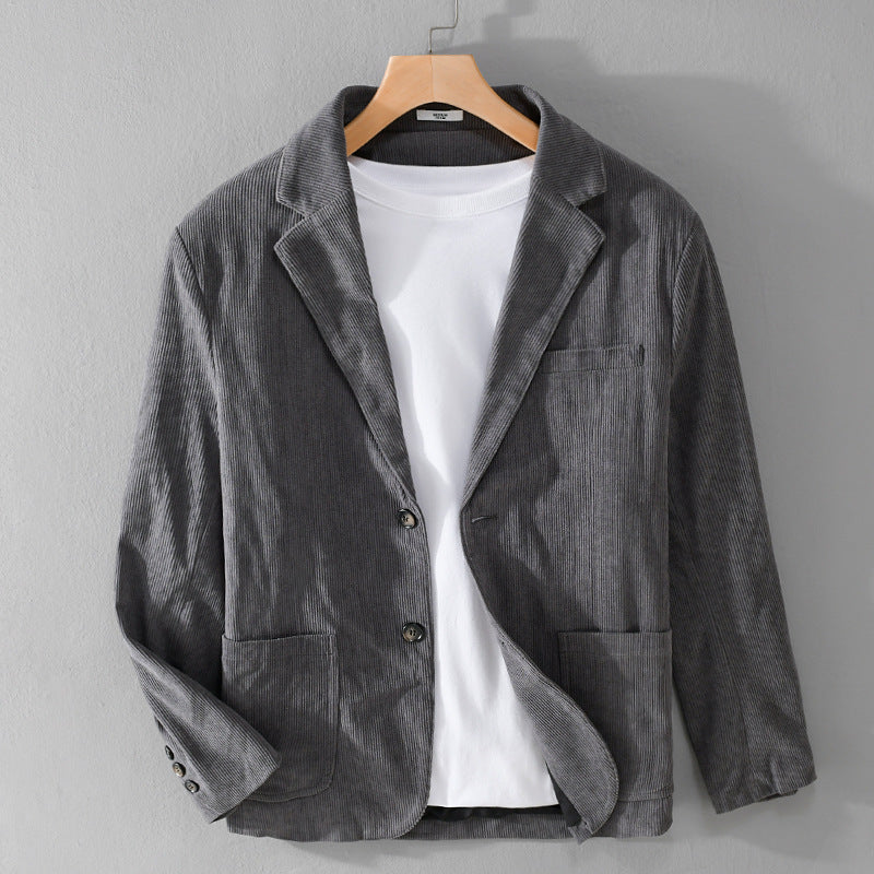 Men's cord jacket in smart-casual style with classic button placket Chichicherry