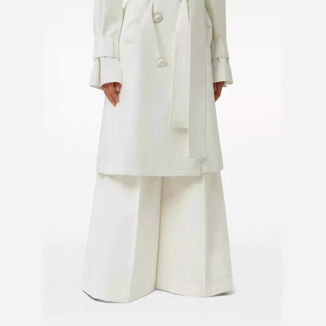 Women's trench coat with wide lapels and waist belt Chichicherry