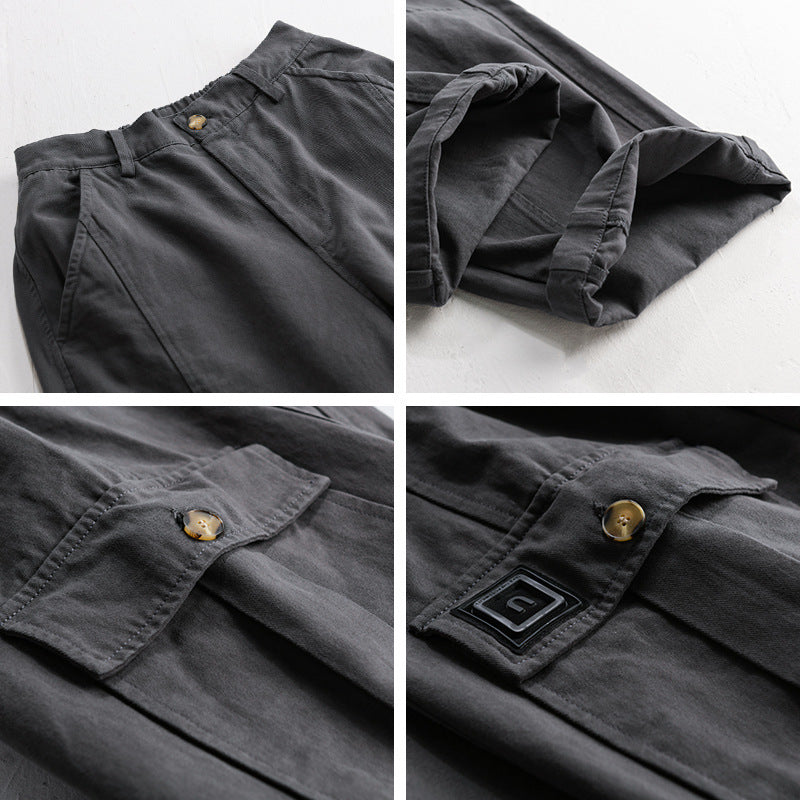 Men's Utility Cargo Pants made of cotton twill with patch leg pockets and relaxed tapered fit Chichicherry