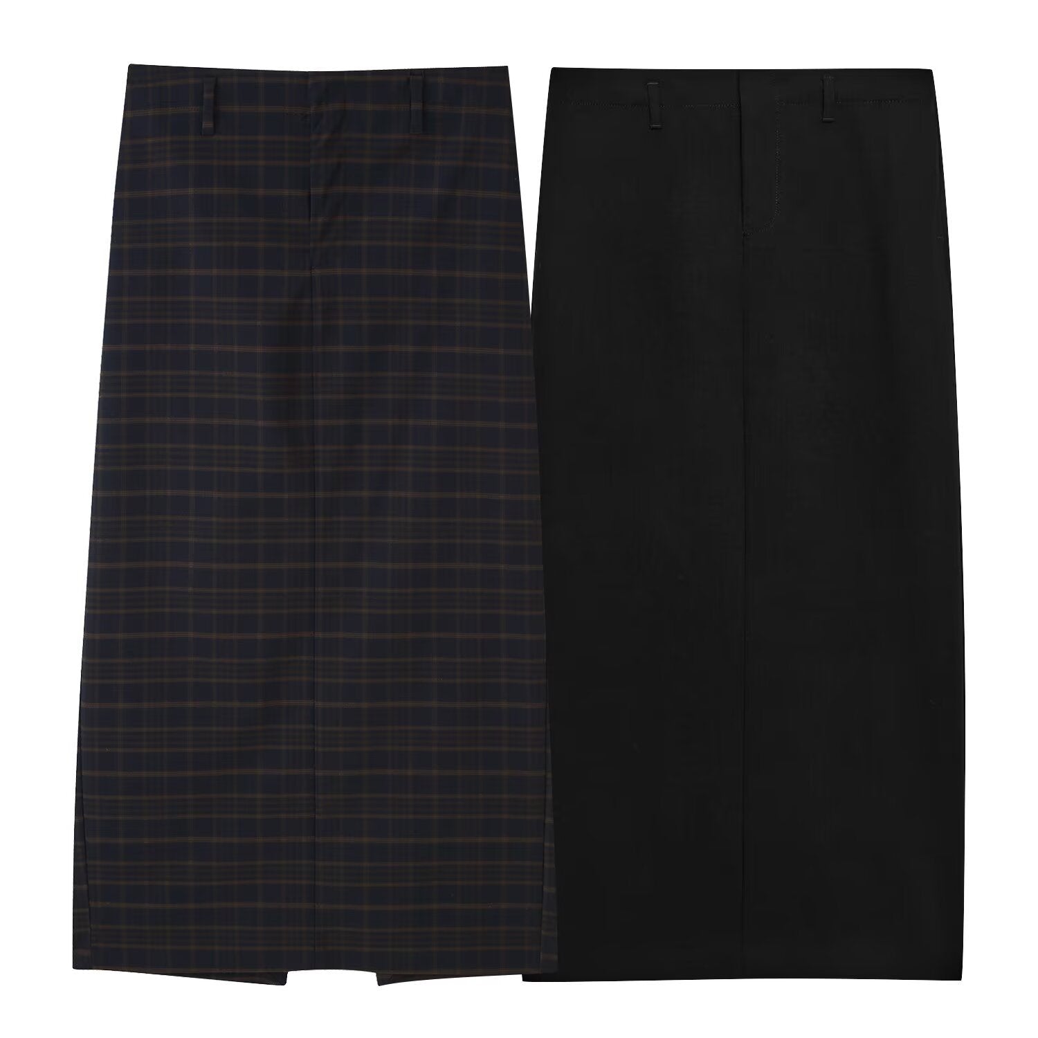 Women's high-waisted pencil skirt with center pleat and belt loops Chichicherry