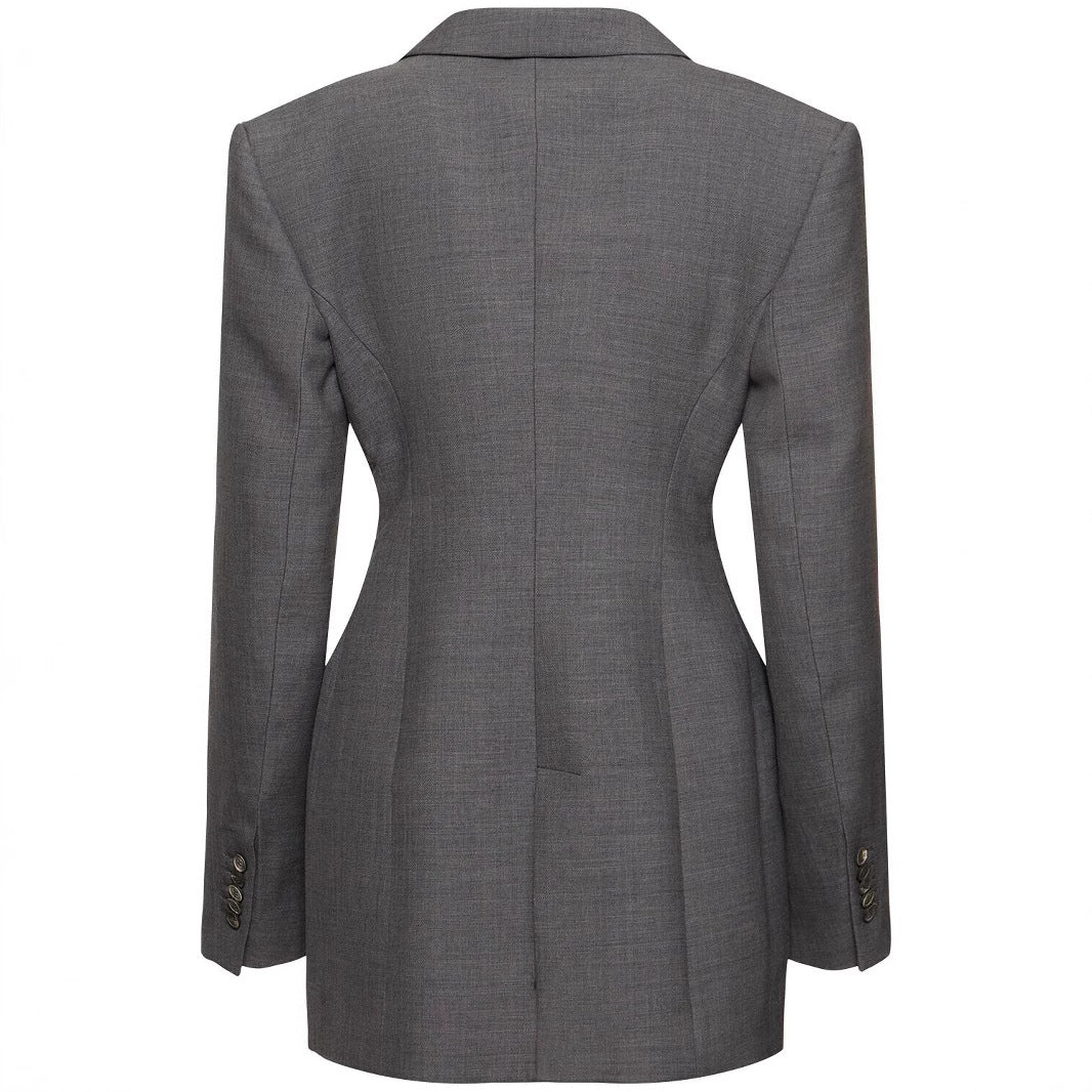 Ladies Oversize Blazer with long silhouette and distinctive shoulder section Chichicherry
