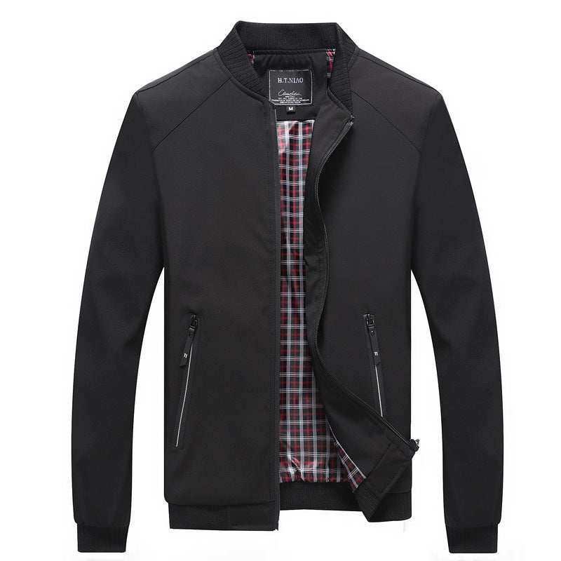 Men's bomber jacket with checked lining, windproof shell and zippered pockets Chichicherry