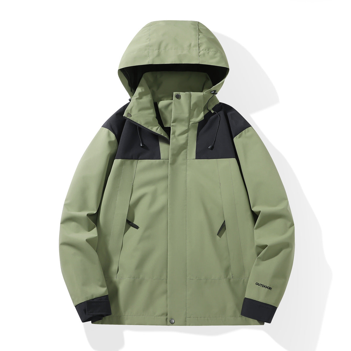 Men's Weatherproof Shell Parka with Adjustable Hood and Concealed Zippers Chichicherry