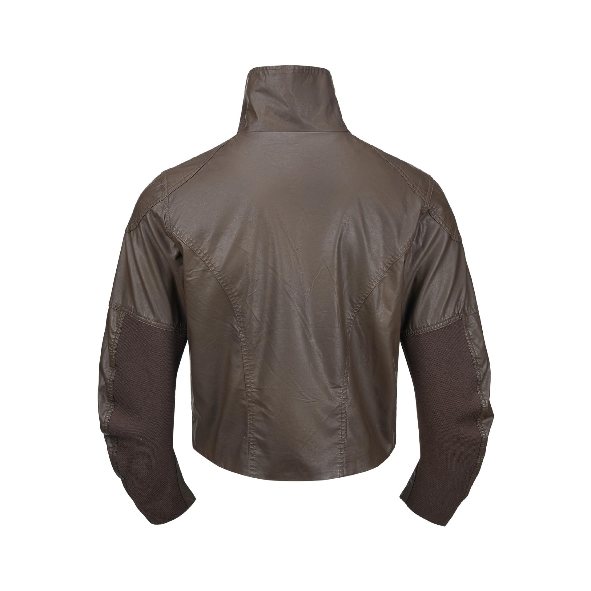 Men's leather-look blouson with high stand-up collar and zip chest pockets Chichicherry