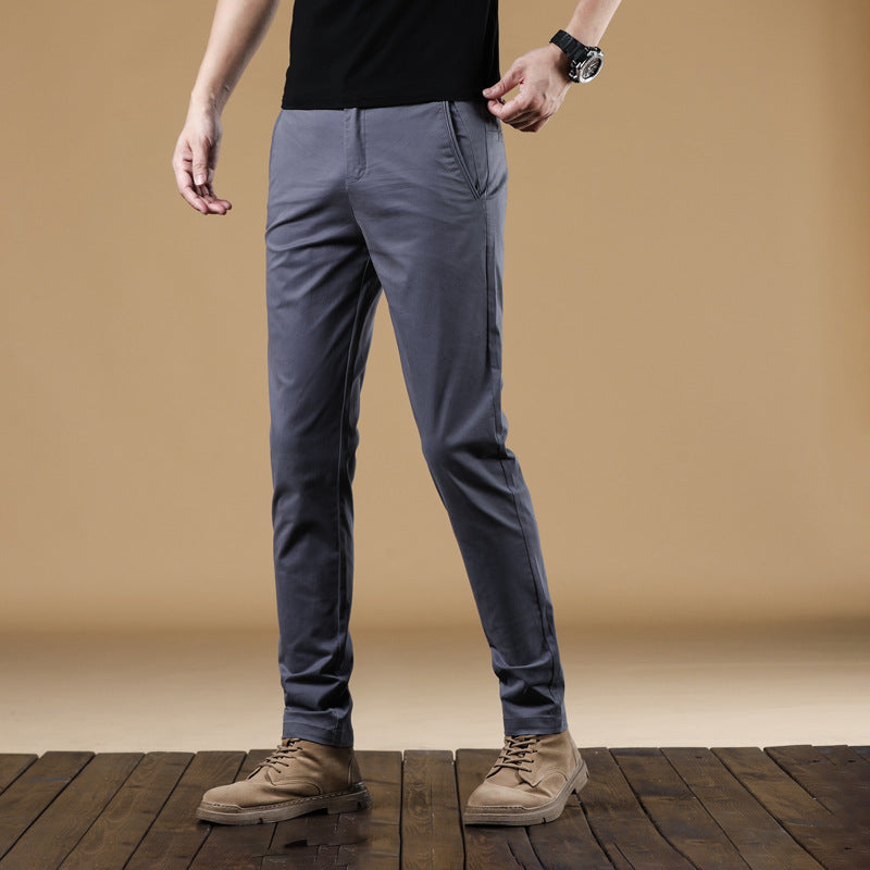 Men's loose-fitting cotton chinos with comfort waistband and subtle stretch Chichicherry