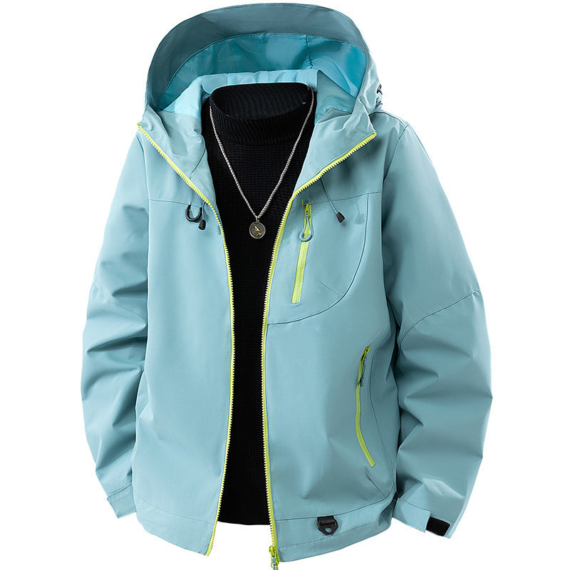 Men's Technical Softshell Outdoor Jacket with Hood water- and windproof membrane sealed zippers Chichicherry