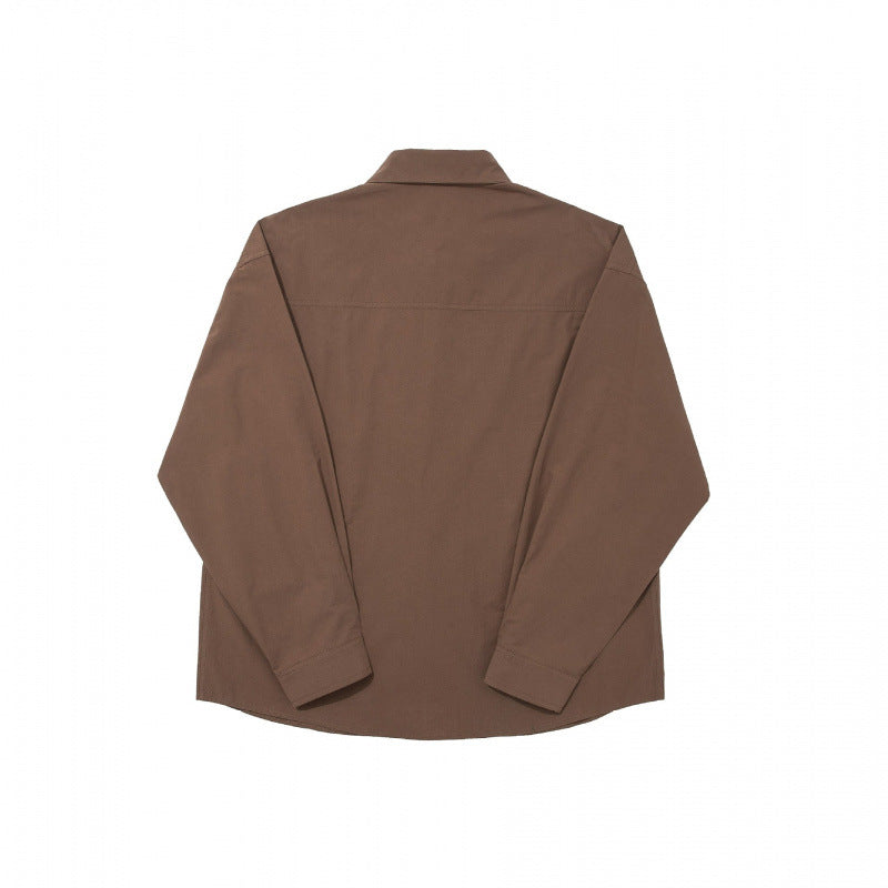 Men's Straight Panel Shirt made of heavy cotton blend with spread collar and full button placket Chichicherry