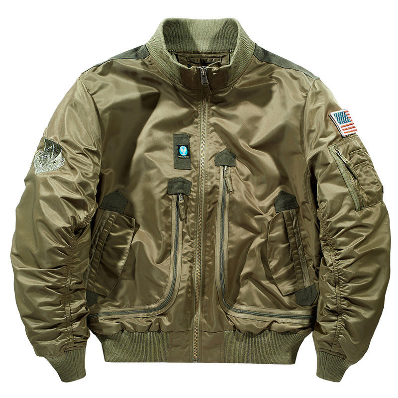 Men's flight bomber jacket with multiple zip pockets and ribbed cuffs Chichicherry
