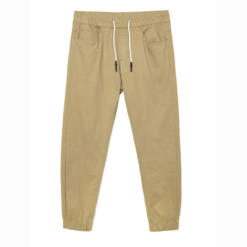 Men's Lightweight Cotton Jogging Pants with Drawstring, Elastic Cuffs and Slant Pockets Chichicherry