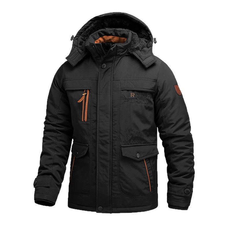 Men's thermo outdoor parka with detachable hood and multifunctional pockets Chichicherry