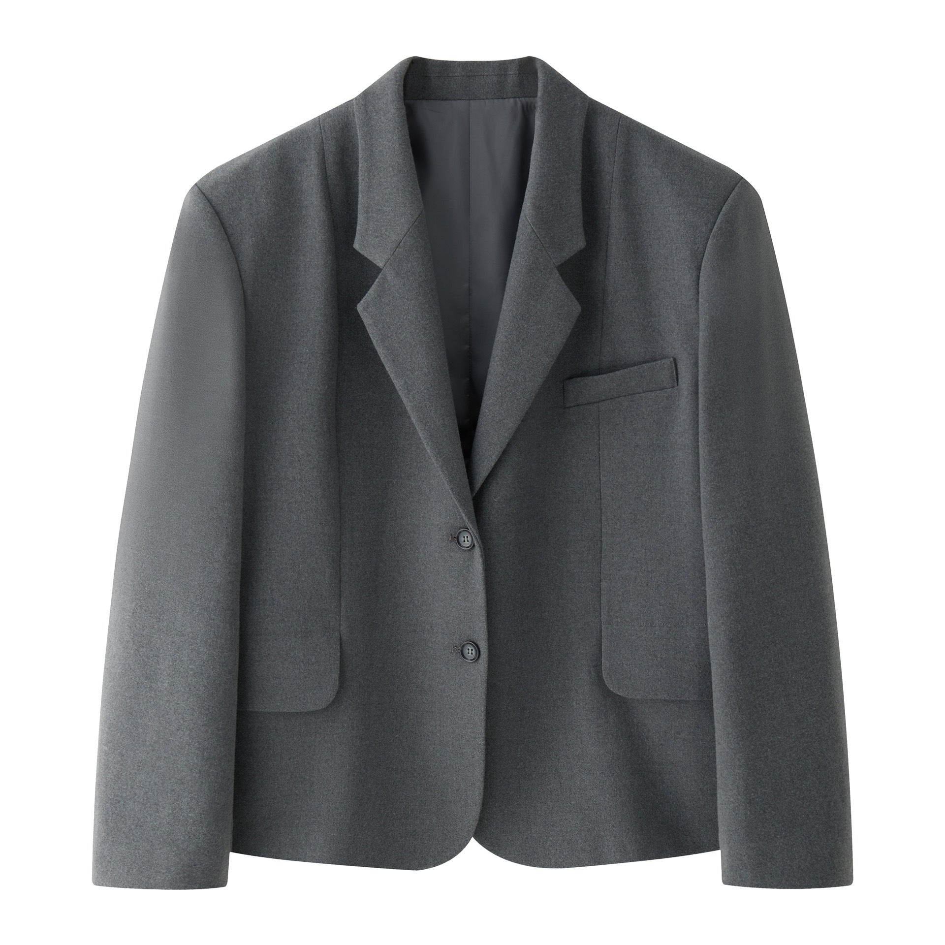 Women's Oversize Boxy Blazer made of wool blend with distinctive shoulder and chest pocket Chichicherry