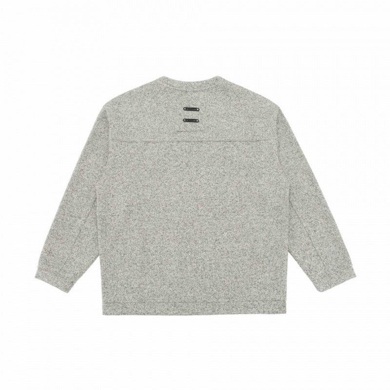 Unisex Oversized mottled knit sweater in boxy cut with round neck Chichicherry