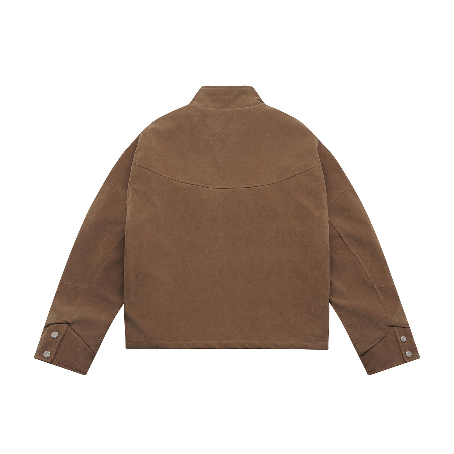 Men's short jacket made of velour suede with high collar and ergonomic seam design Chichicherry