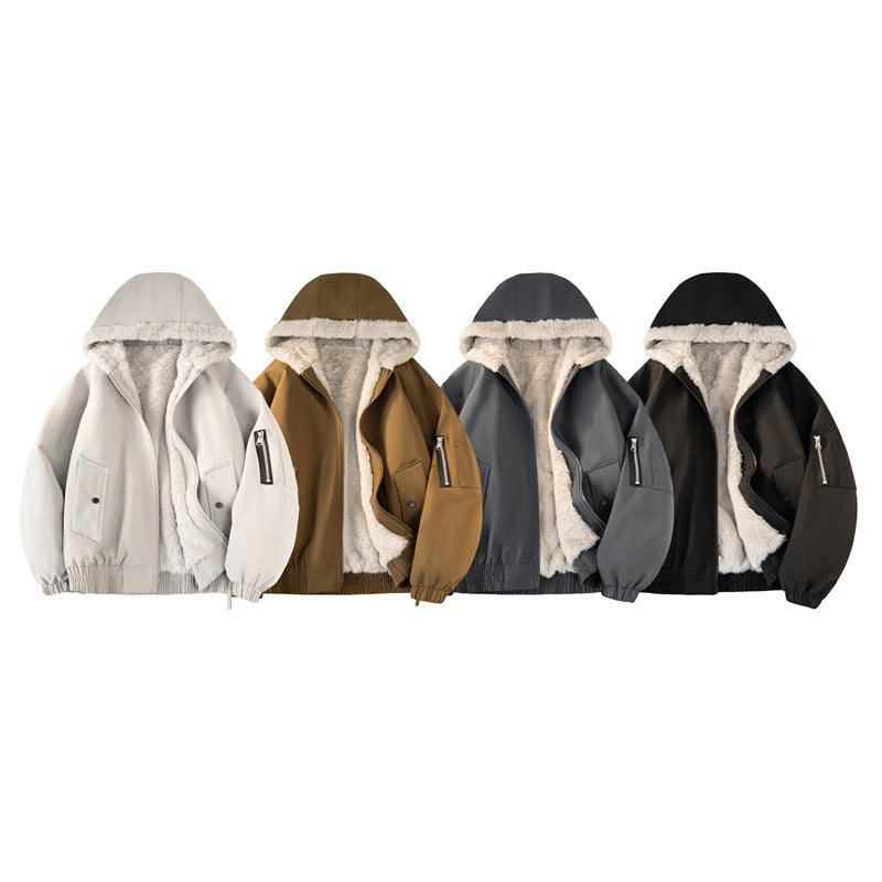 Men's hooded bomber jacket with teddy lining, water-repellent outer shell and utility pockets Chichicherry