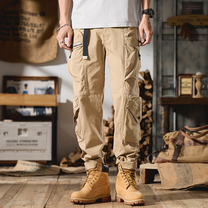 Men's utility-style cargo pants with reinforced knees and adjustable hem Chichicherry
