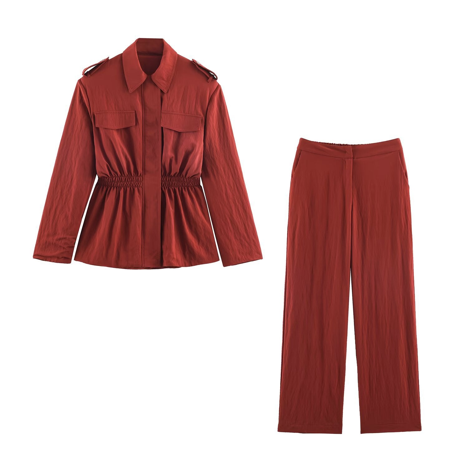 Women's lightweight flowing trousers with wide leg, elastic back waistband and side pockets Chichicherry