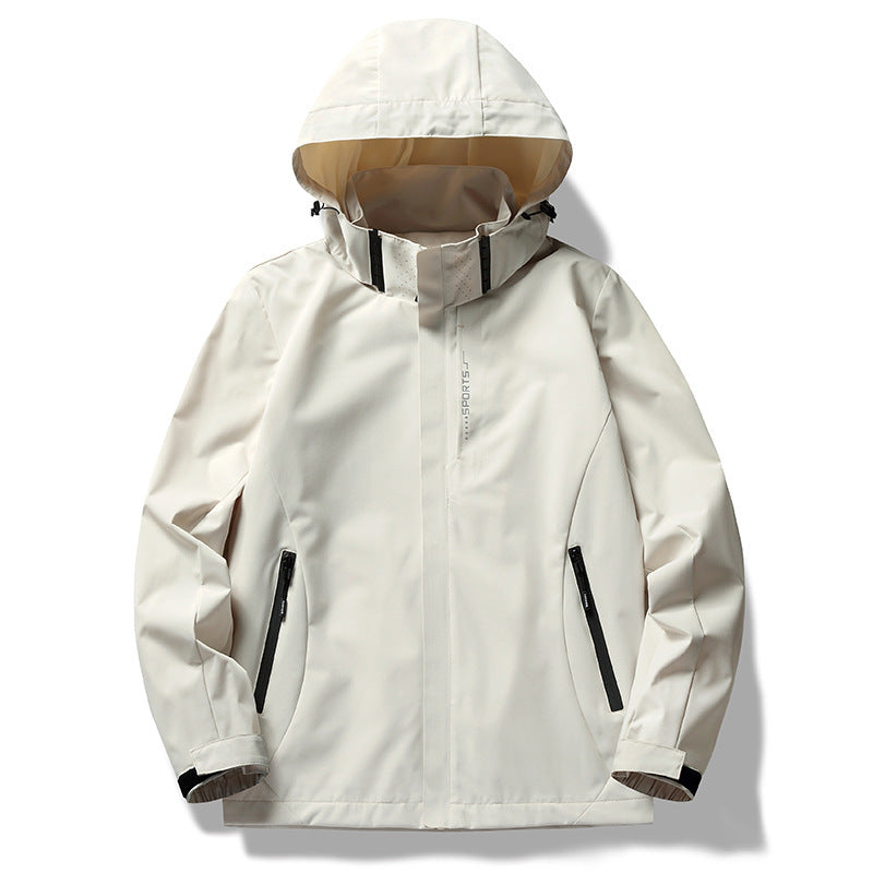 Men's Waterproof Softshell Jacket with Adjustable Hood, Taped Seams & Waterproof Front Chichicherry