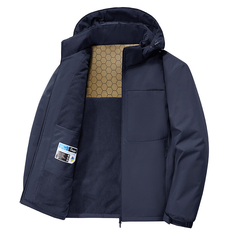 Men's Thermo Softshell Parka with Fleece Lining and Honeycomb Insulation Membrane Chichicherry
