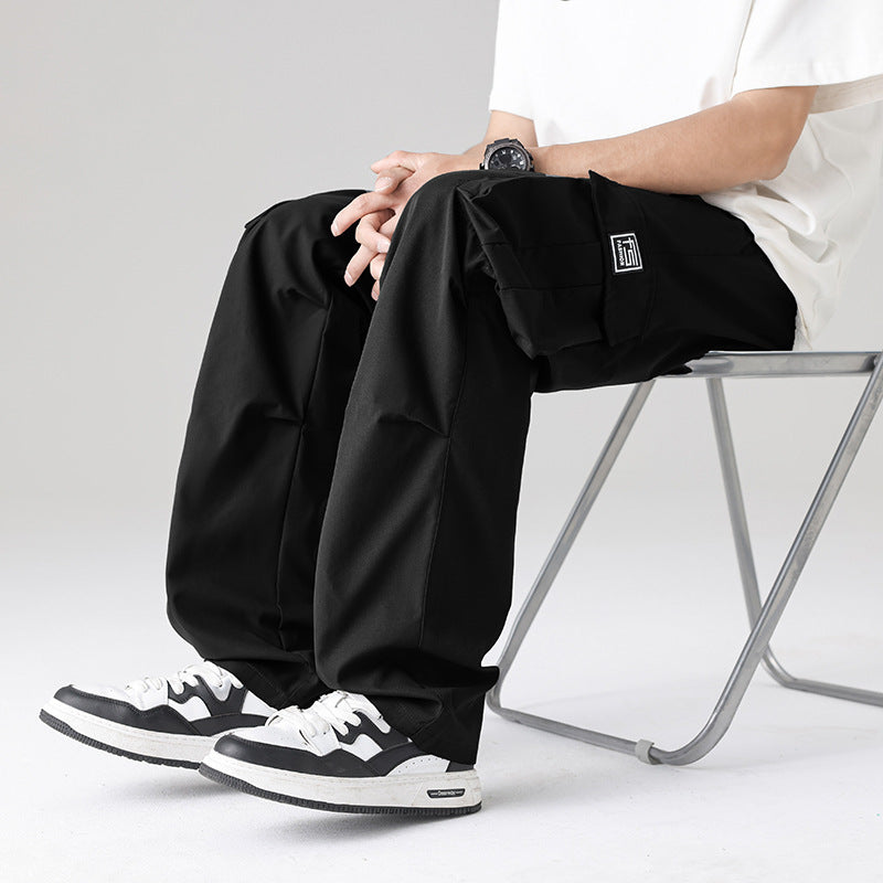 Men's Multifunctional Cargo Lounge Pants with Elastic Tunnel Drawstring, Multiple Pockets & Adjustable Leg Opening Chichicherry