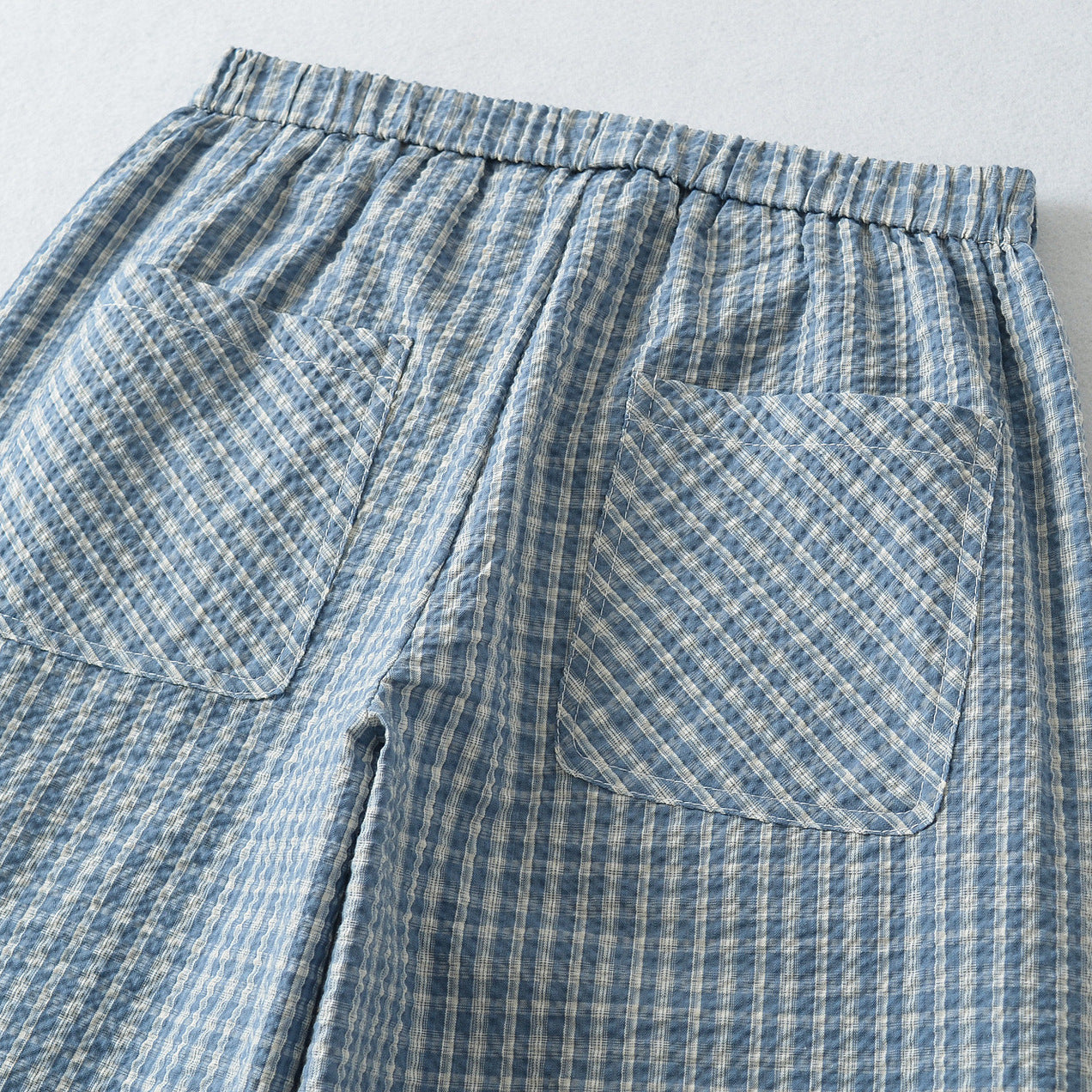 Women's wide high palazzo pants with elastic waistband and button placket Chichicherry
