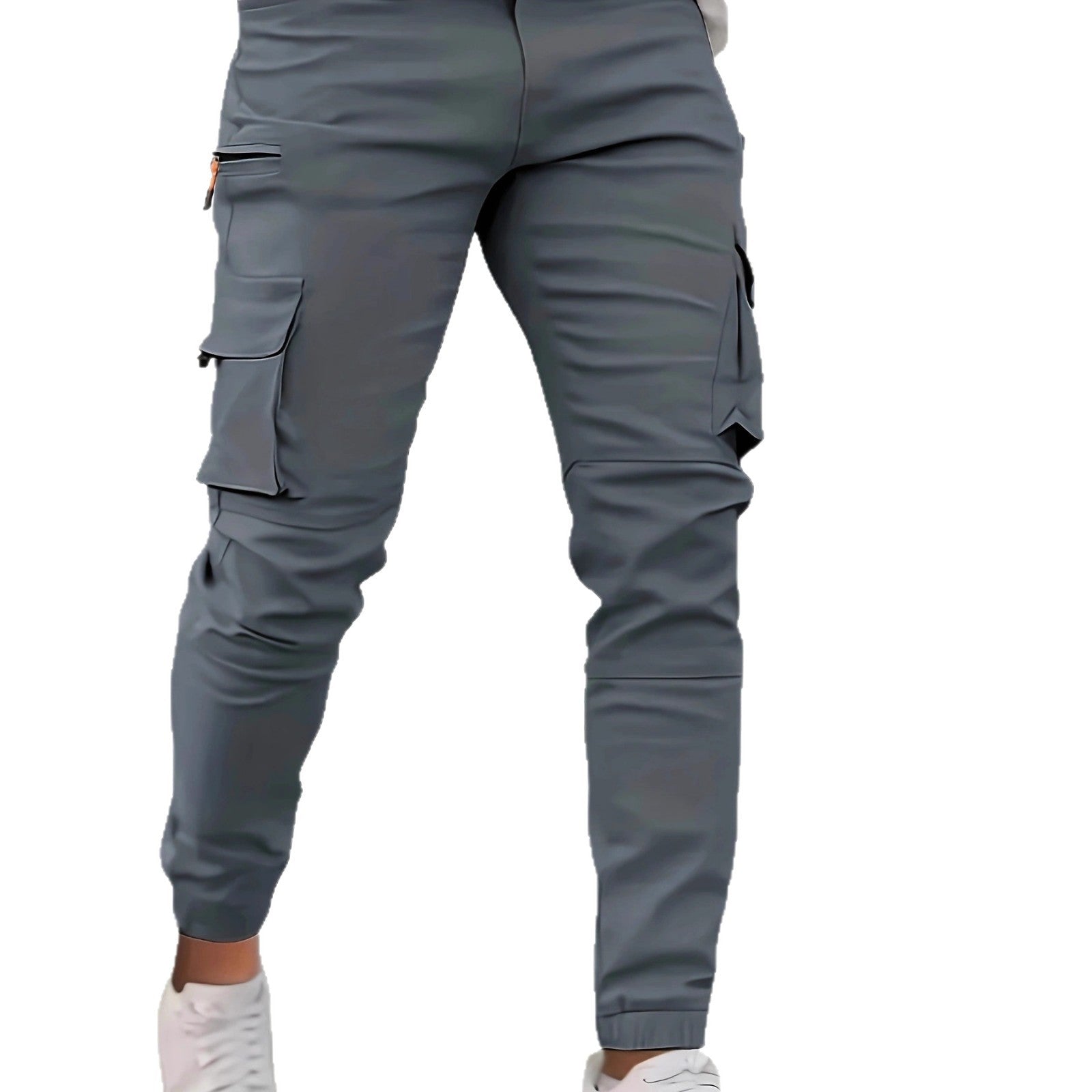 Men's tapered utility cargo pants with zip pocket, flap pockets, and D-ring Chichicherry