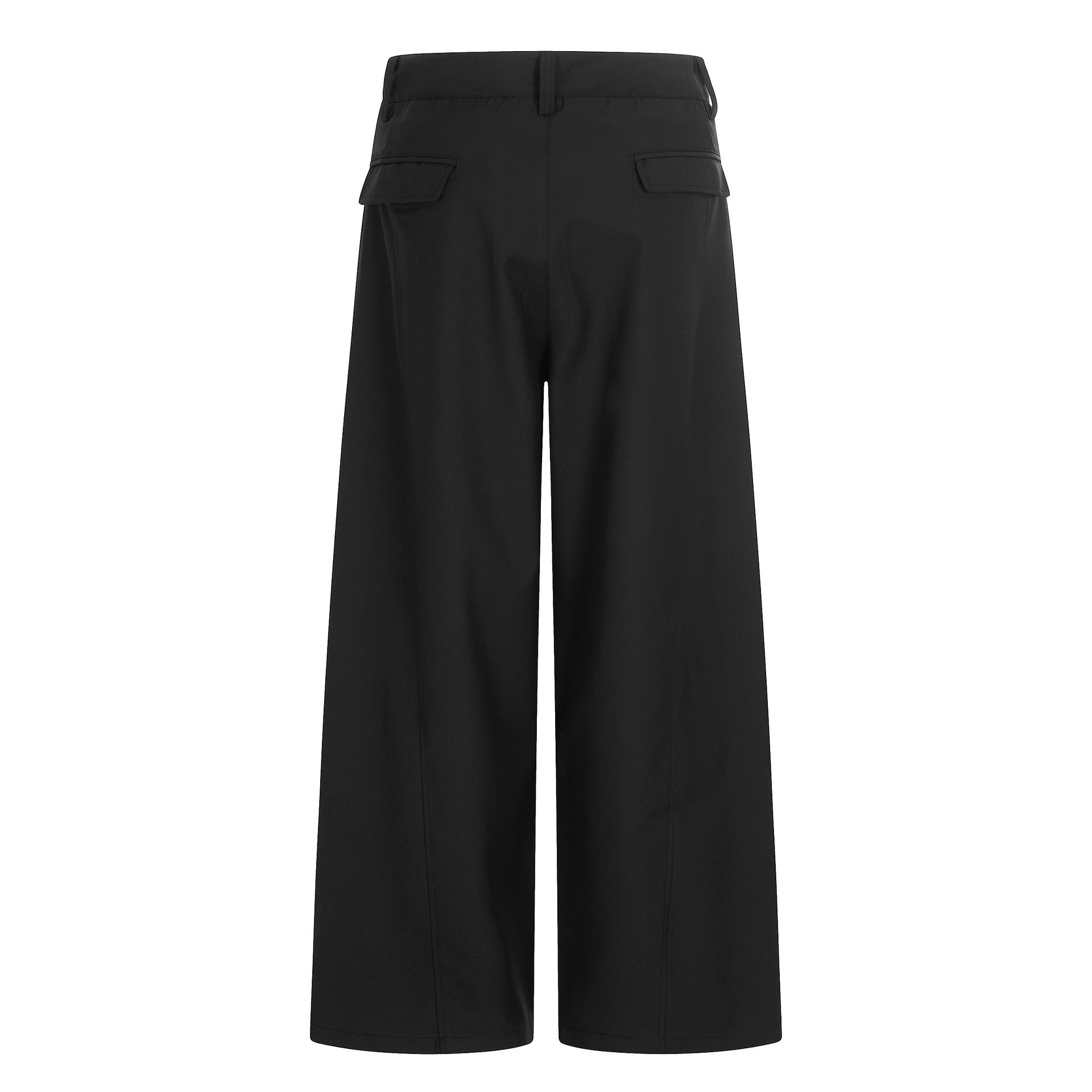Women's Wide Culotte Pants with Pleats, High Waist and Patch Pockets Chichicherry