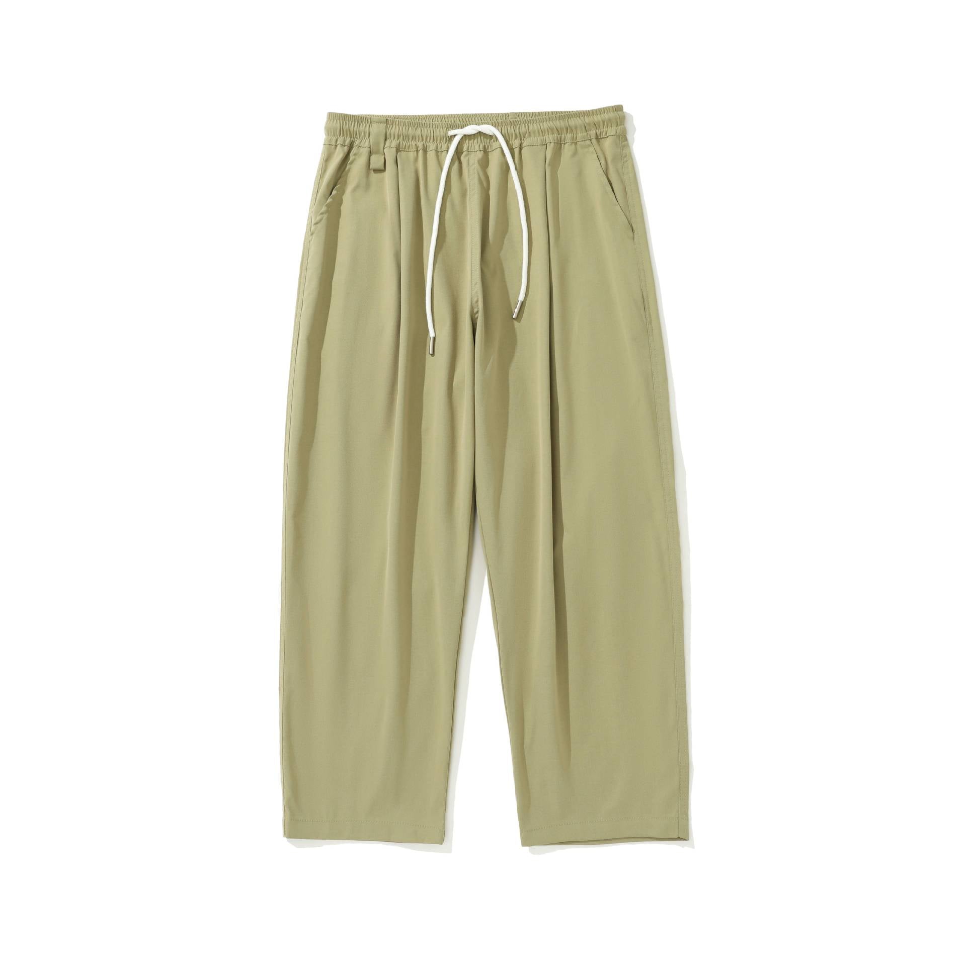Women's Cropped Comfort Pants with Elastic Waistband and Drawstring Chichicherry