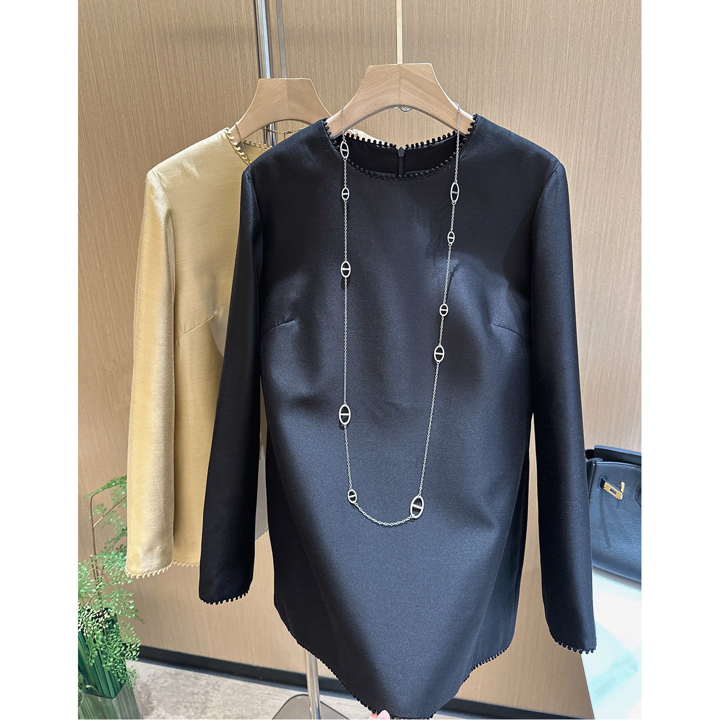 Women's Elegant Long Sleeve Blouse with Ruffled Collar Drune