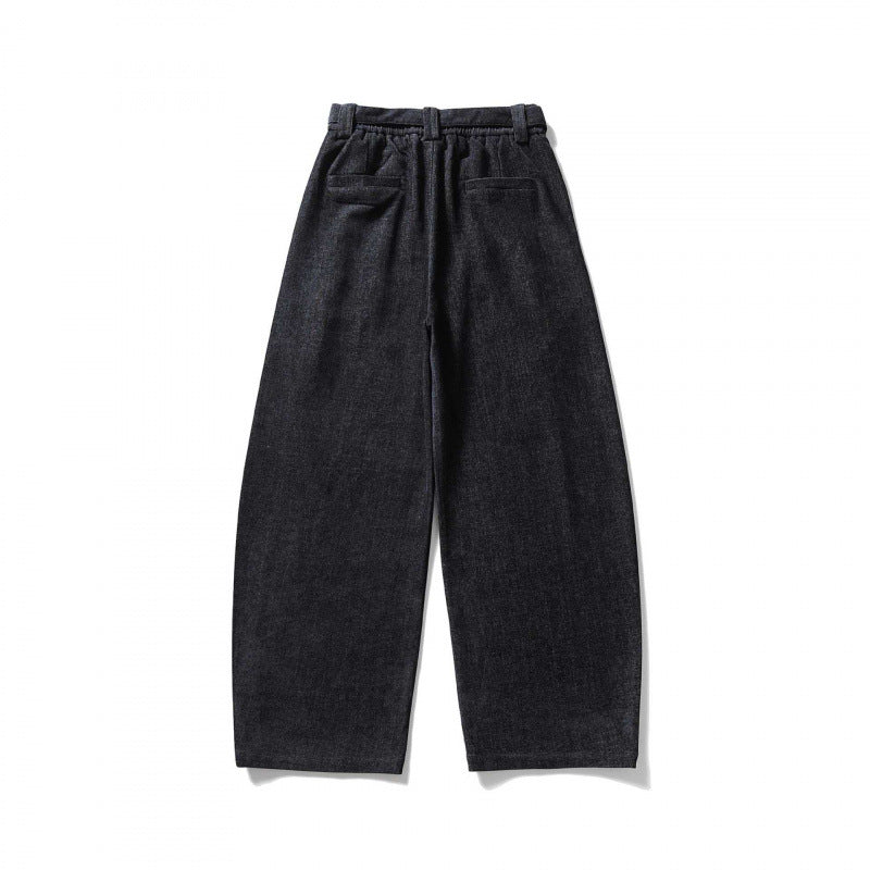 Women's Wide High Waist Pants with Pleats, Balloon Silhouette and Fabric Belt Chichicherry