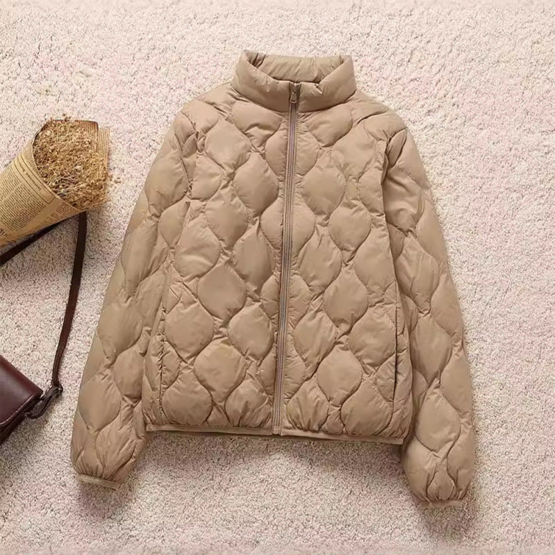 Women's light quilted blouson jacket with organic wave quilting and stand-up collar Chichicherry