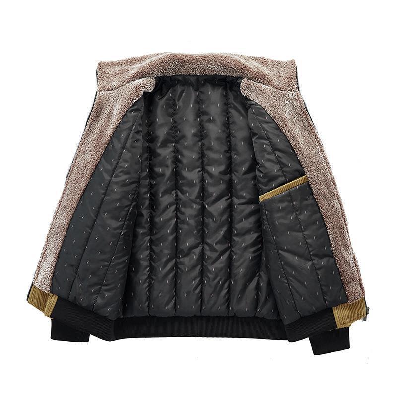 Men's cord field jacket with Sherpa inner lining, stand-up collar and patch pockets Chichicherry