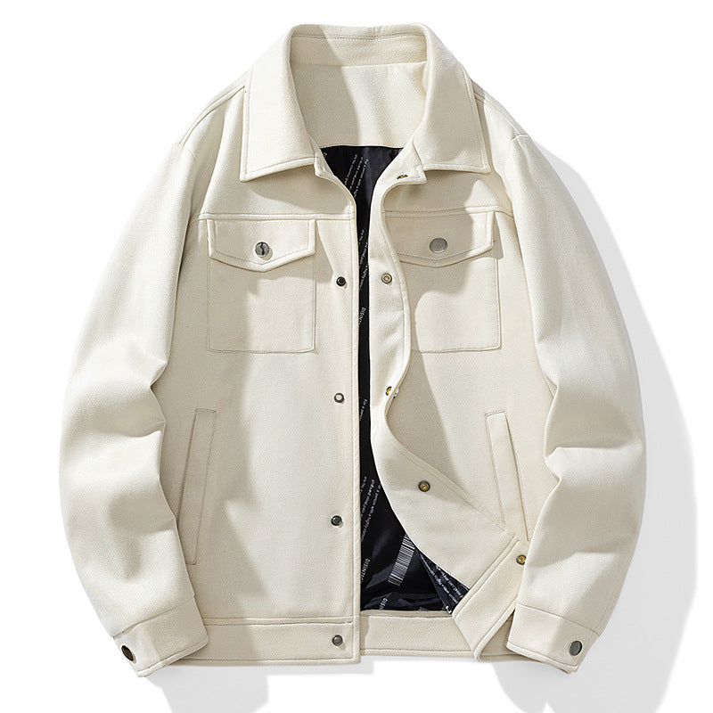 Men's suede-look trucker jacket with quilted lining and flap pockets Chichicherry