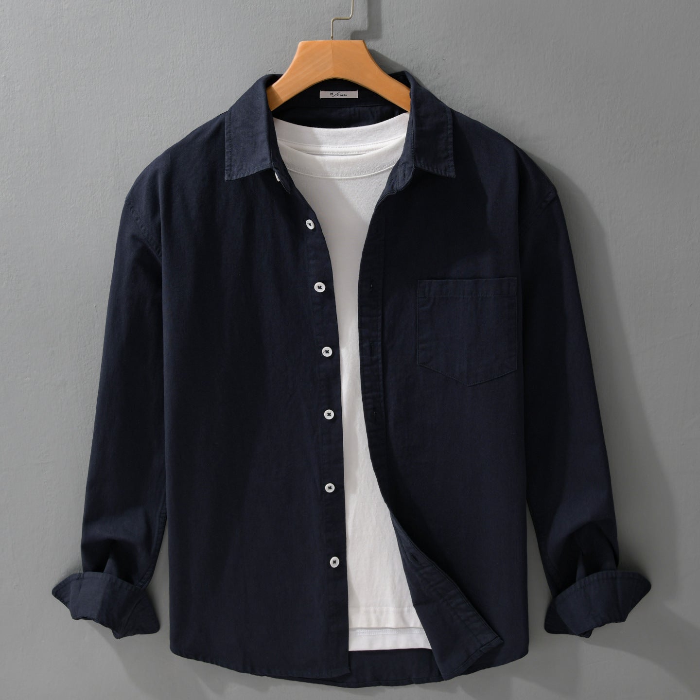 Men's Casual Layering Shirt in Overshirt Style with Soft Cotton Feel and Chest Pocket Chichicherry