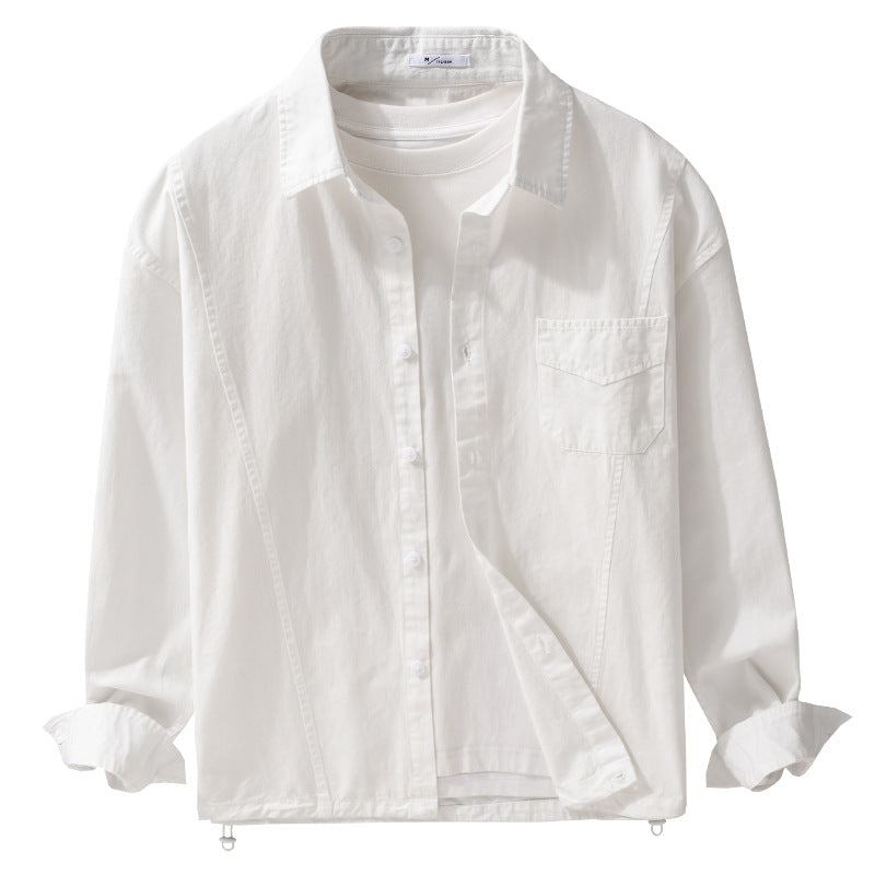 Men's Lightweight Overshirt Jacket made of Cotton Blend with Sewn-On Chest Pocket Chichicherry