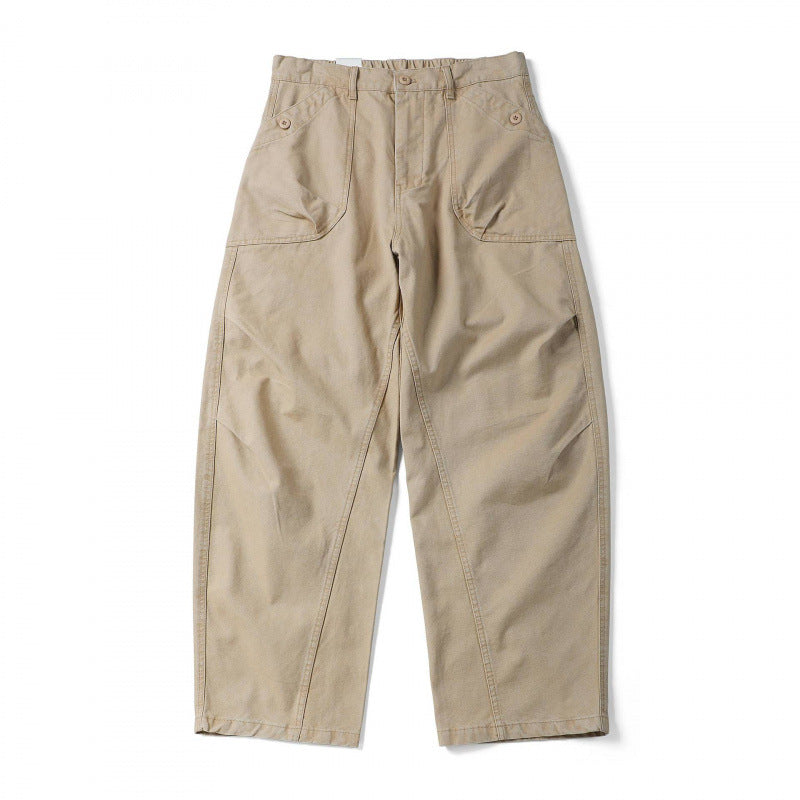 Unisex Loose Utility Pants with High Waist, Wide Leg and External Work Pockets Chichicherry