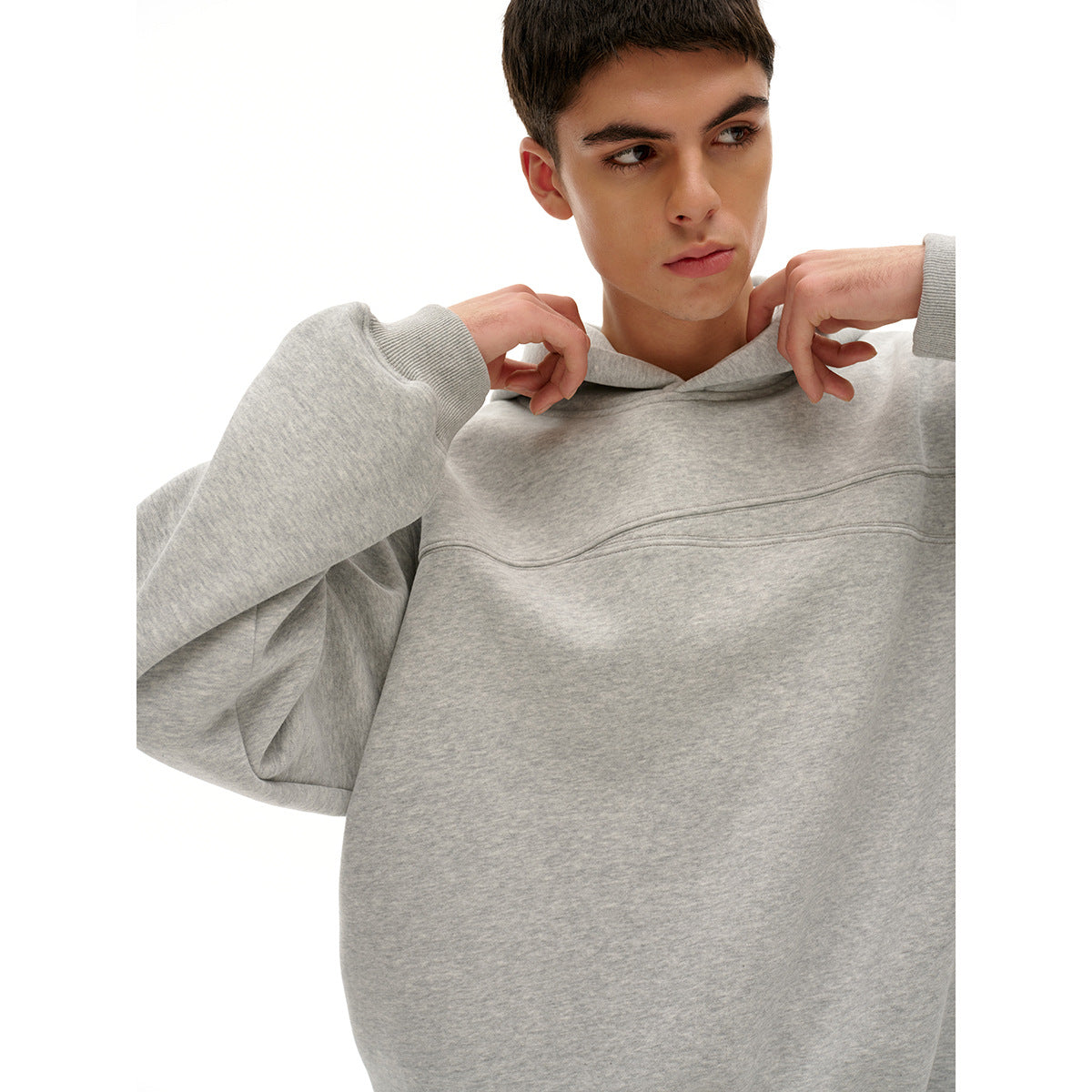 Unisex hoodie with oversized cut and subtle chest yoke Chichicherry