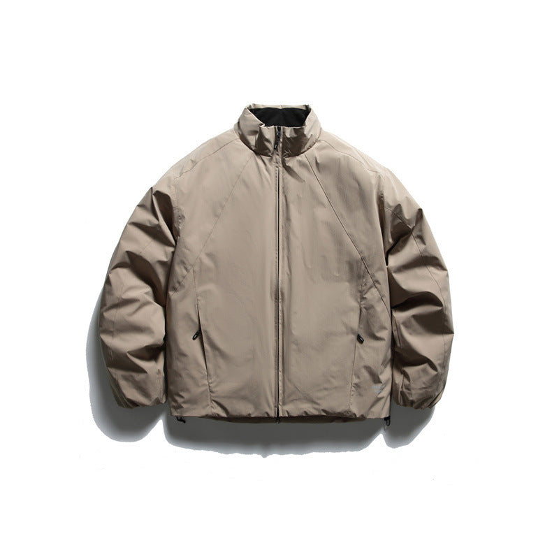 Men's insulation jacket in boxy cut with stand-up collar, raglan sleeves and two-way zip Chichicherry