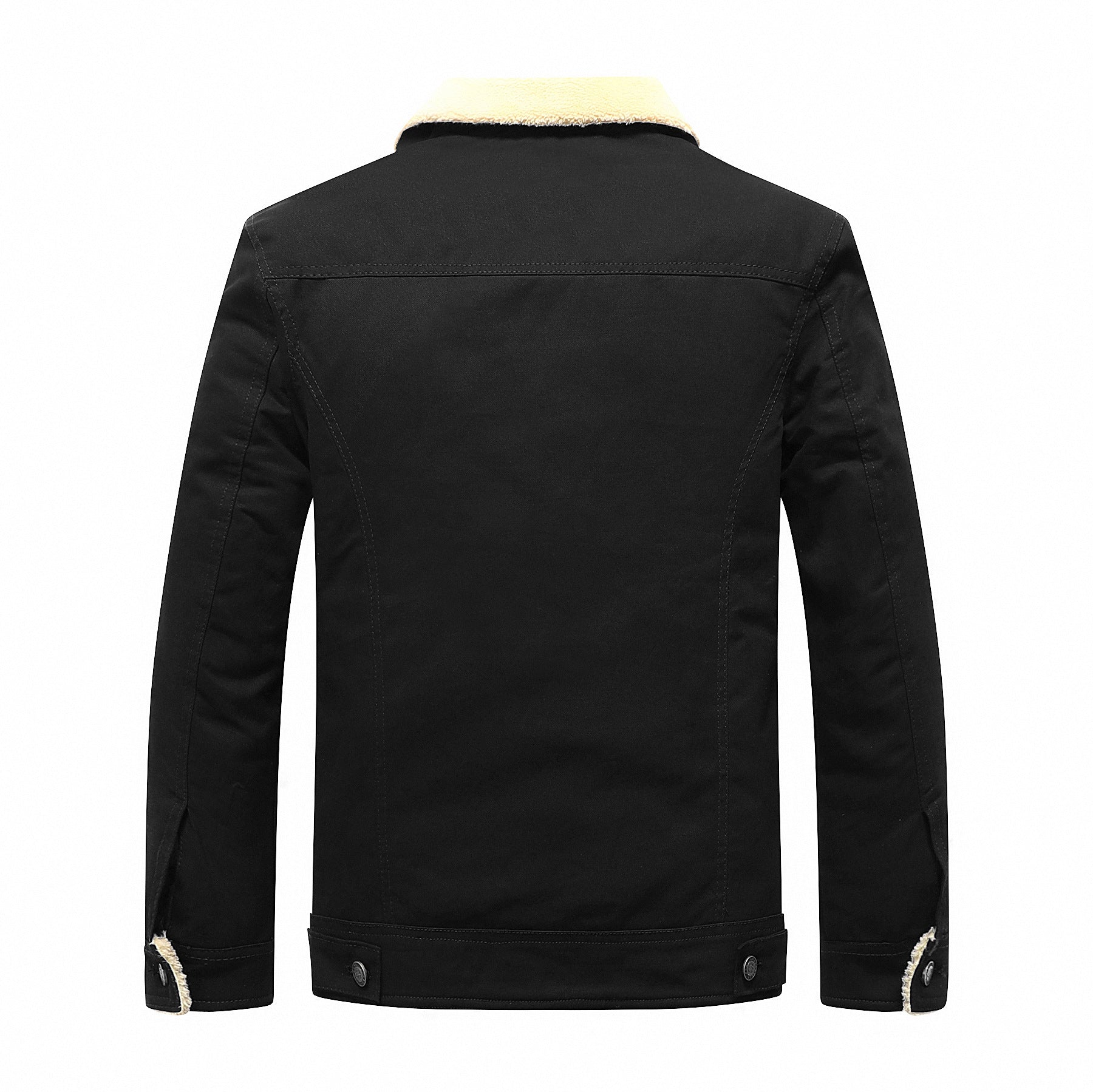 Men's canvas trucker jacket with teddy fleece lining and flap pockets Chichicherry