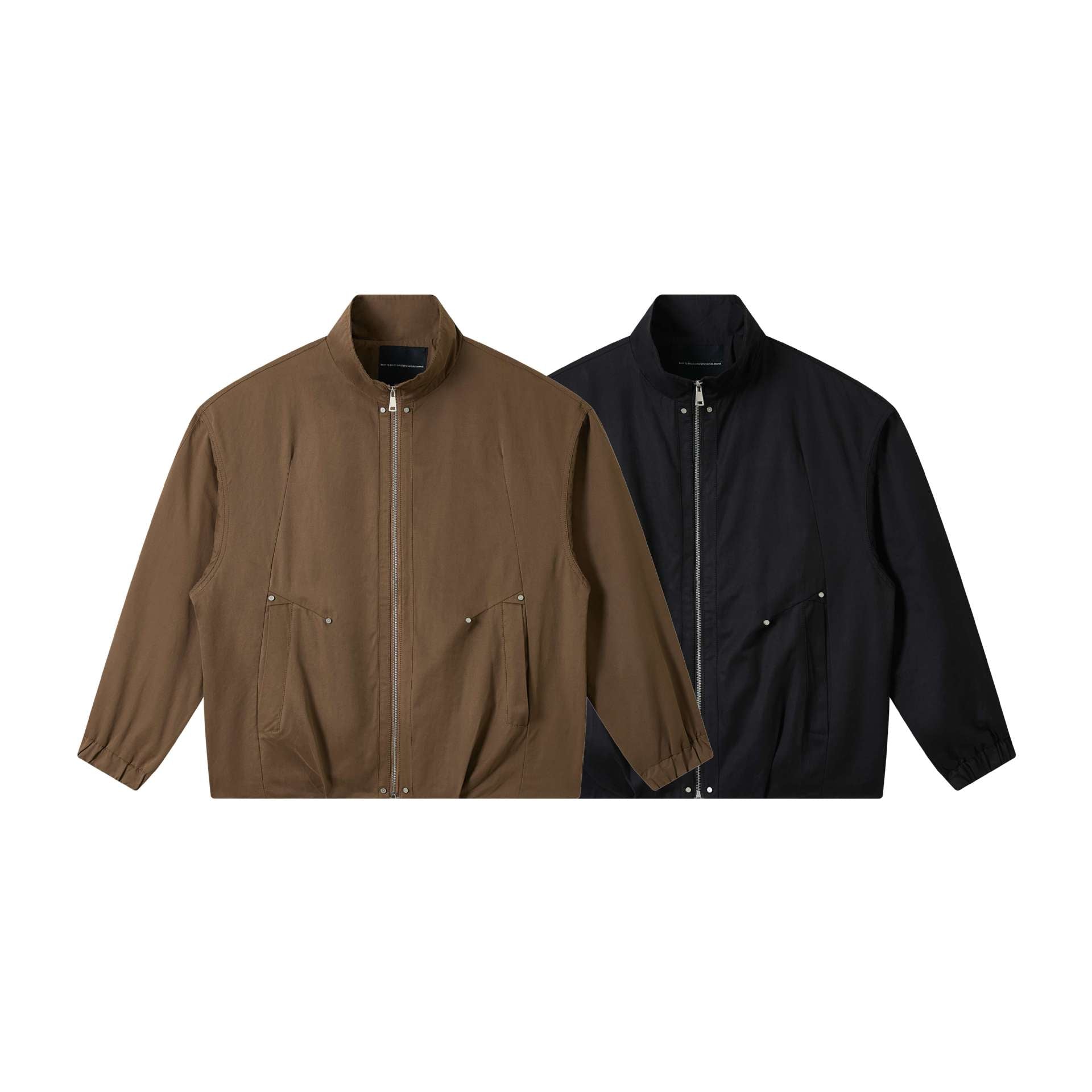 Men's short-cut utility blouson with high funnel collar and flap pockets Chichicherry