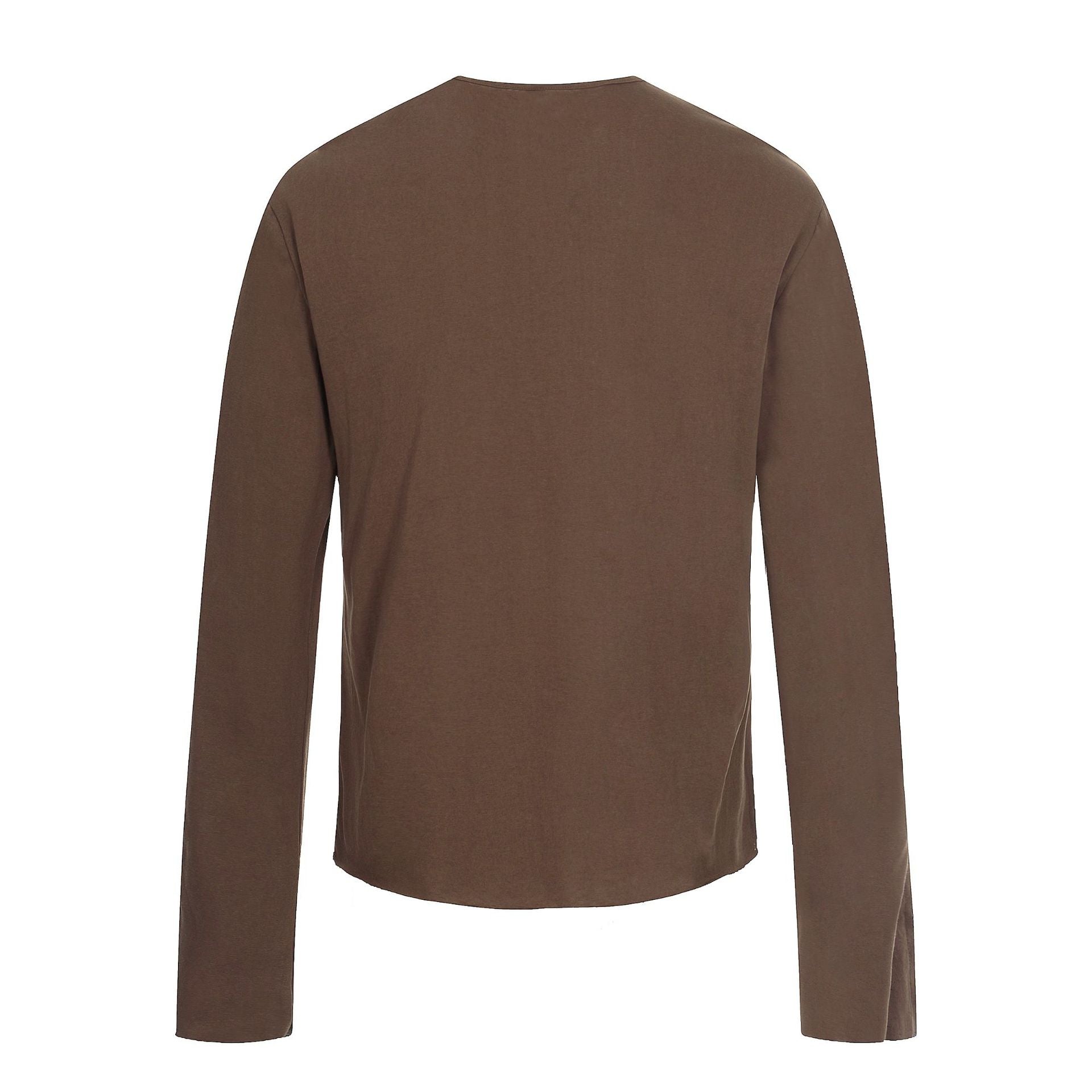 Men's Long Sleeve Henley Shirt with Asymmetric Button Placket and Light Relaxed Fit Chichicherry
