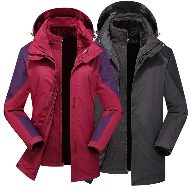 Women's two-layer softshell jacket with removable teddy fleece inner jacket and adjustable hood Chichicherry