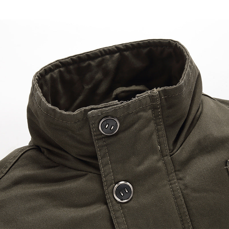 Men's field blazer in aviator look with teddy fleece lining and shoulder epaulettes Chichicherry