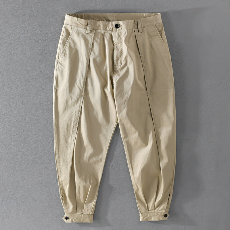 Men's tapered cargo pants with pleats and adjustable ankle straps Chichicherry