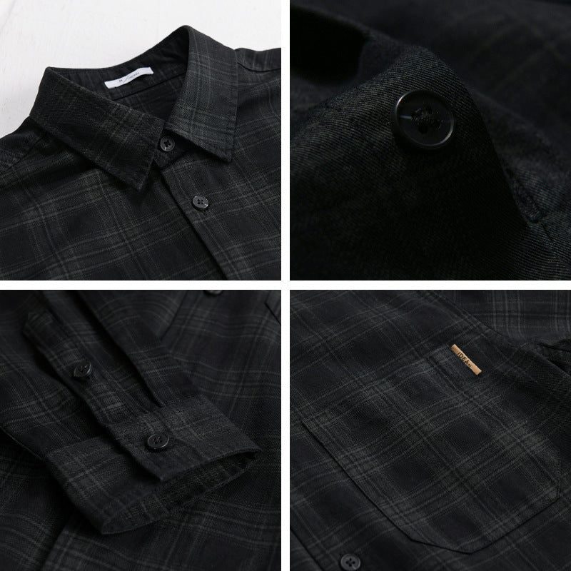 Men's Checked Shirt Jacket-Over shirt made of lightweight twill with chest pocket Chichicherry