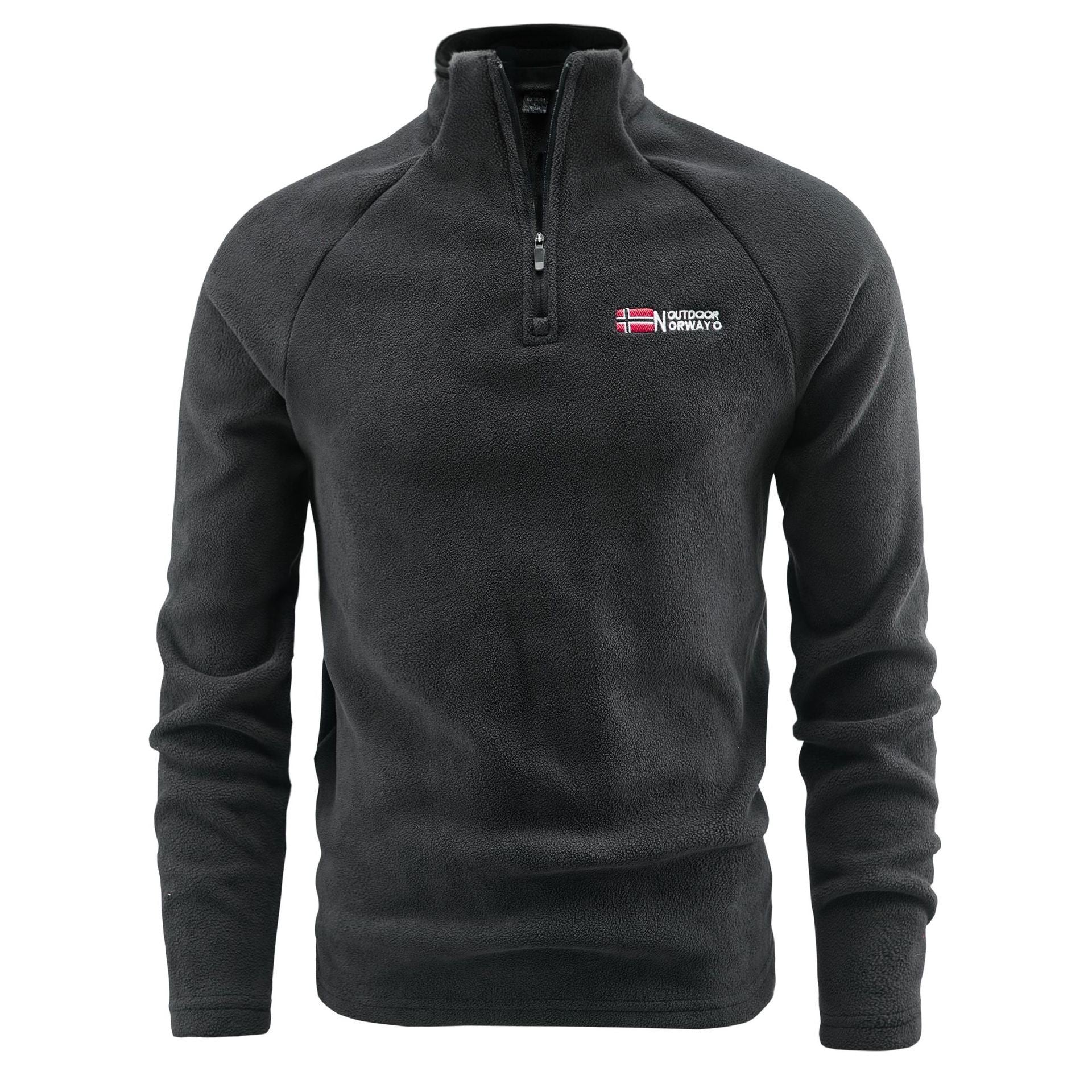 Men's fleece pullover with half zipper and high stand-up collar Chichicherry
