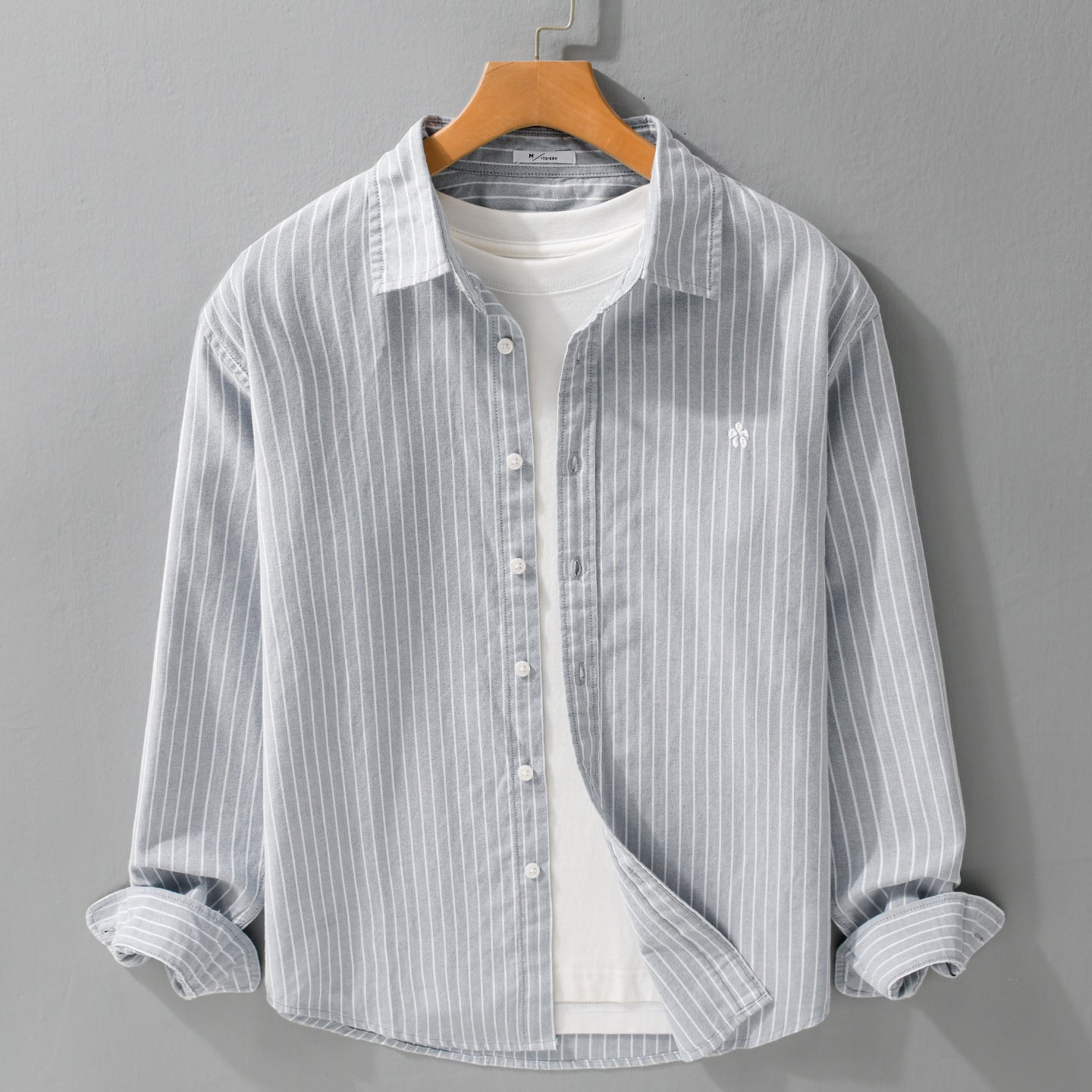 Men Striped Layering Shirt made of fine Oxford cotton fabric with a relaxed fit Chichicherry