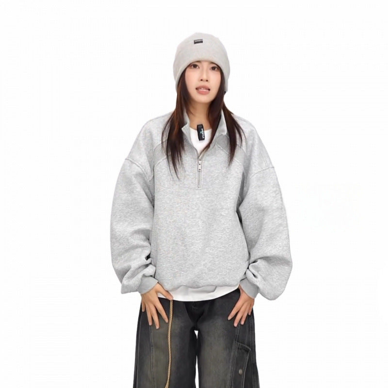 Unisex Halbzip-Sweatshirt mit Raglanärmeln, Eingrifftaschen und geripptem Saum Chichicherry